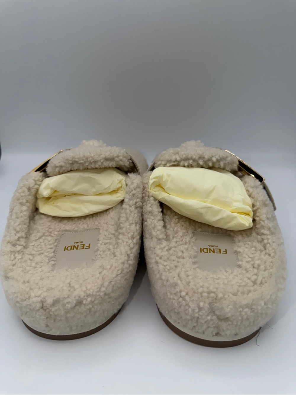 Fendi Feel Sherling Sabot Mule Women’s Size 39 - Picture 11 of 12